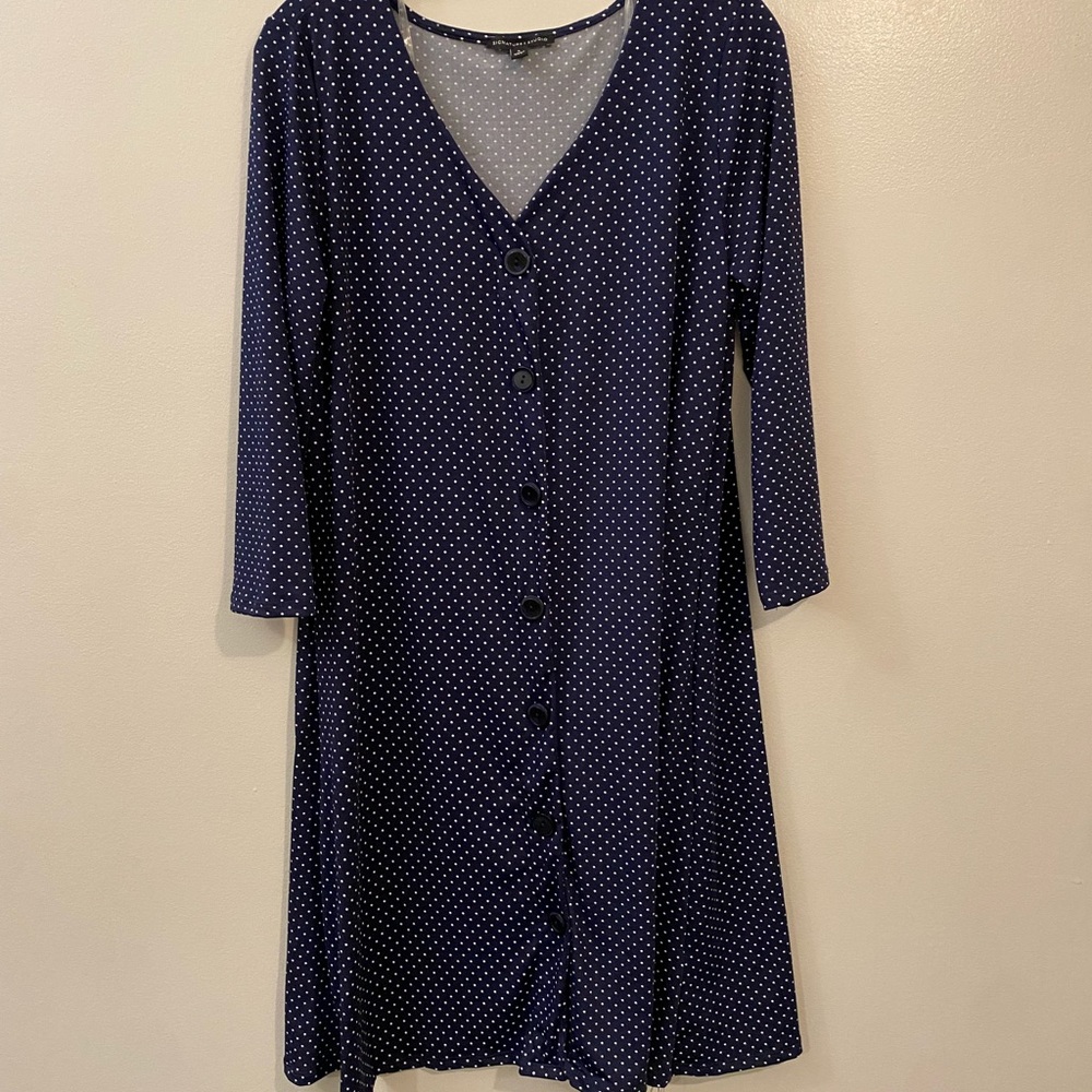 Soft Quarter Sleeve Polkadot Dress